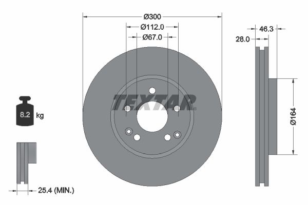 TEXTAR 92106005 Brake Disc