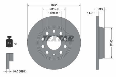 Brake Disc TEXTAR 92106303