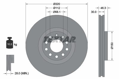 Brake Disc TEXTAR 92106705