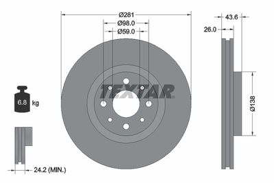 Brake Disc TEXTAR 92107703