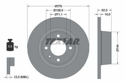 Brake Disc TEXTAR 92107900