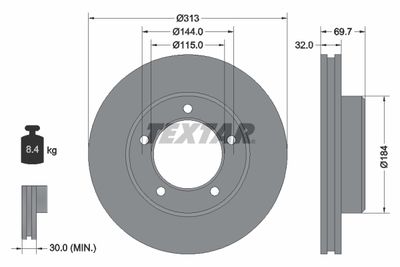 Brake Disc TEXTAR 92108103