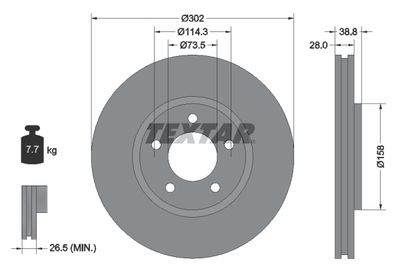 Brake Disc TEXTAR 92108200