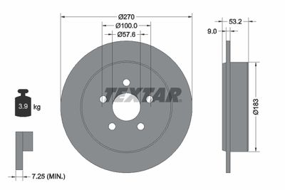 Brake Disc TEXTAR 92108600