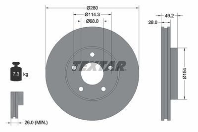 Brake Disc TEXTAR 92109403
