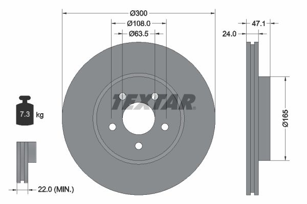 TEXTAR 92109603 Brake Disc