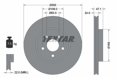 Brake Disc TEXTAR 92109603