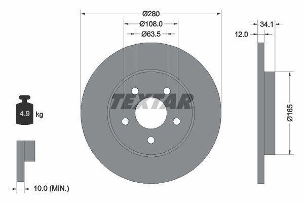 TEXTAR 92109703 Brake Disc