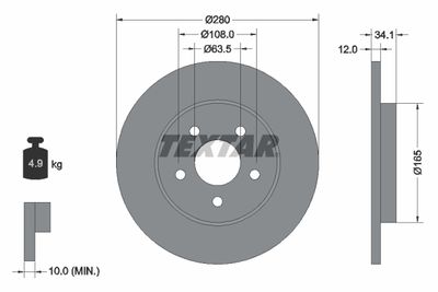 Brake Disc TEXTAR 92109703