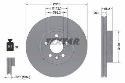Brake Disc TEXTAR 92109903
