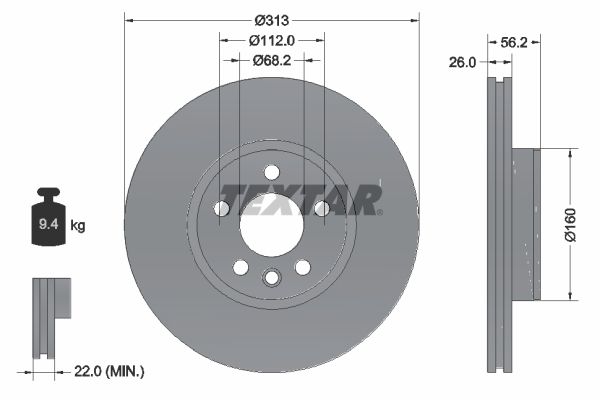 TEXTAR 92109905 Brake Disc