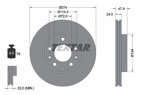 TEXTAR 92110400 Brake Disc