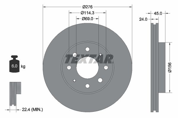 TEXTAR 92110500 Brake Disc