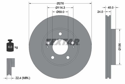 Brake Disc TEXTAR 92110700