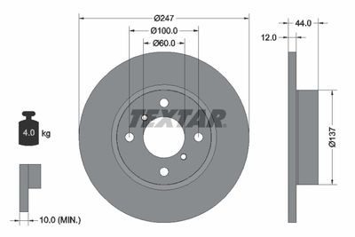 Brake Disc TEXTAR 92110803