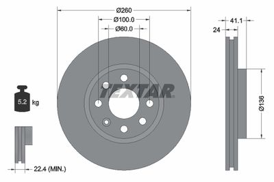 Brake Disc TEXTAR 92111103