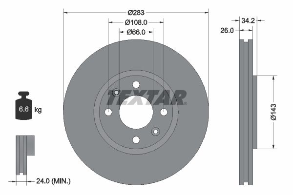 TEXTAR 92111603 Brake Disc
