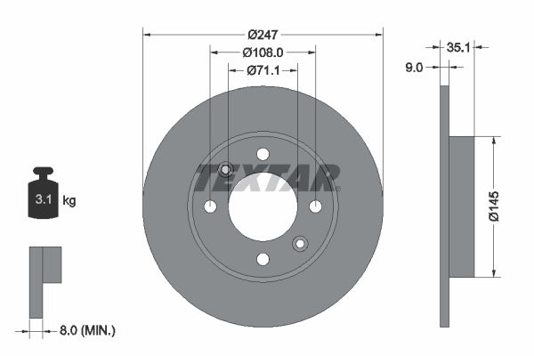TEXTAR 92111703 Brake Disc