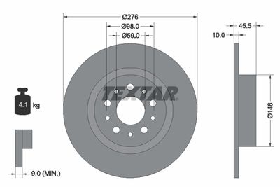 Brake Disc TEXTAR 92114703