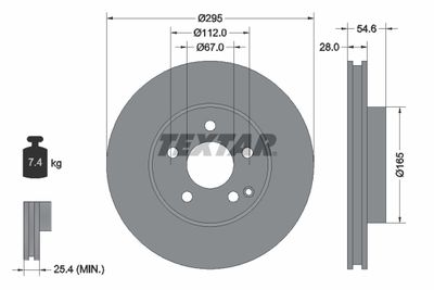 Brake Disc TEXTAR 92115105
