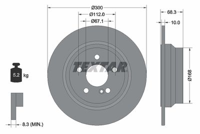 Brake Disc TEXTAR 92115405