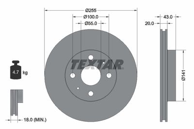 Brake Disc TEXTAR 92115603