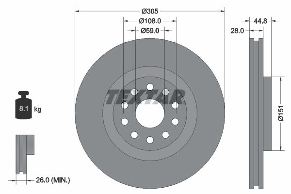 TEXTAR 92115800 Brake Disc
