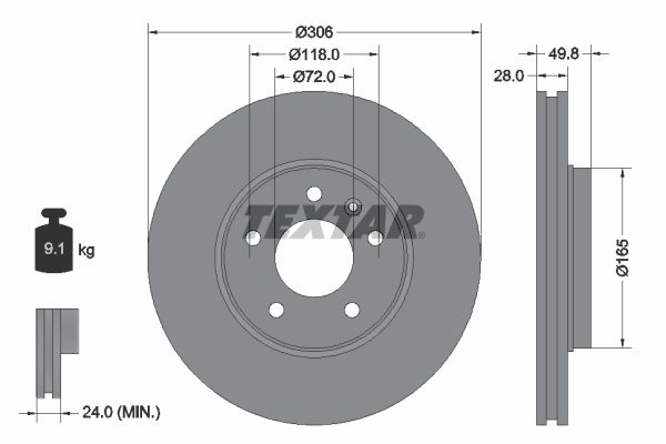TEXTAR 92116005 Brake Disc