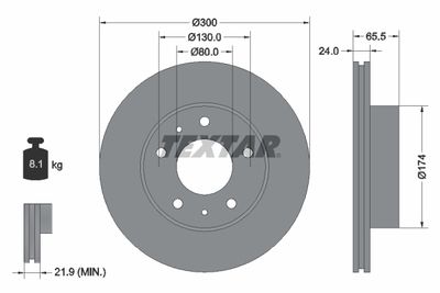 Brake Disc TEXTAR 92116703