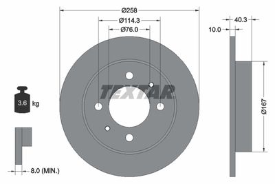 Brake Disc TEXTAR 92117103