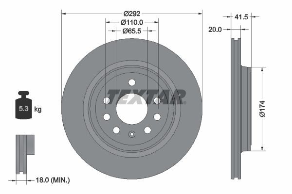 TEXTAR 92118403 Brake Disc