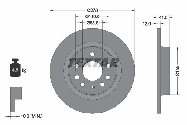 TEXTAR 92118503 Brake Disc