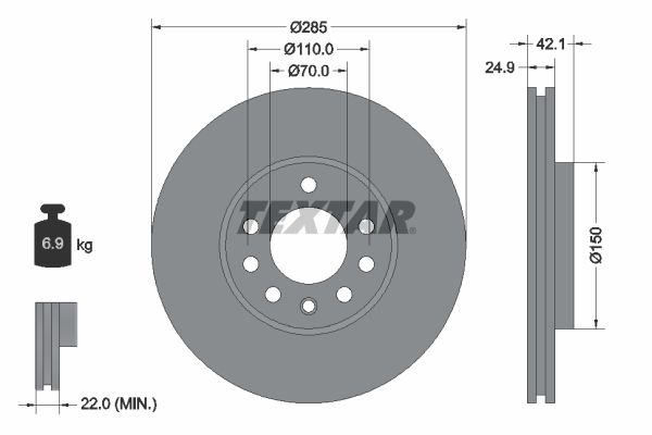 TEXTAR 92118705 Brake Disc