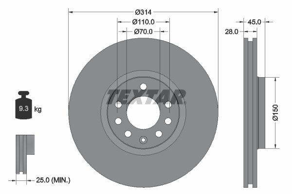 TEXTAR 92118803 Brake Disc