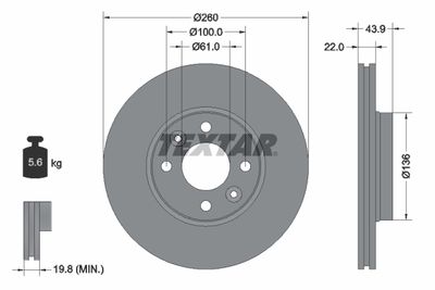 Brake Disc TEXTAR 92119203