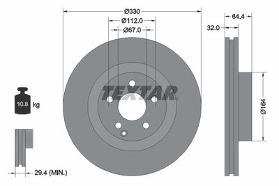 Brake Disc TEXTAR 92119905