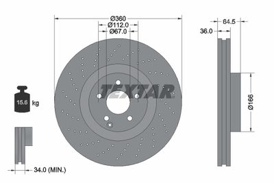 Brake Disc TEXTAR 92120305