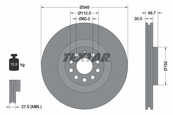 TEXTAR 92120605 Brake Disc