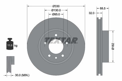 Brake Disc TEXTAR 92121505