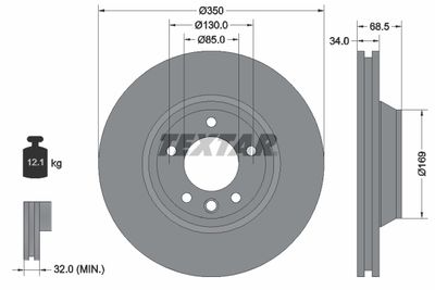 Brake Disc TEXTAR 92121700