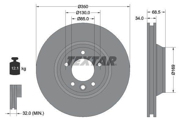 TEXTAR 92121805 Brake Disc