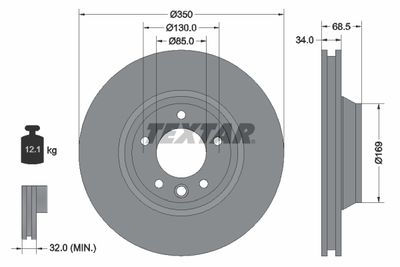 Brake Disc TEXTAR 92121805