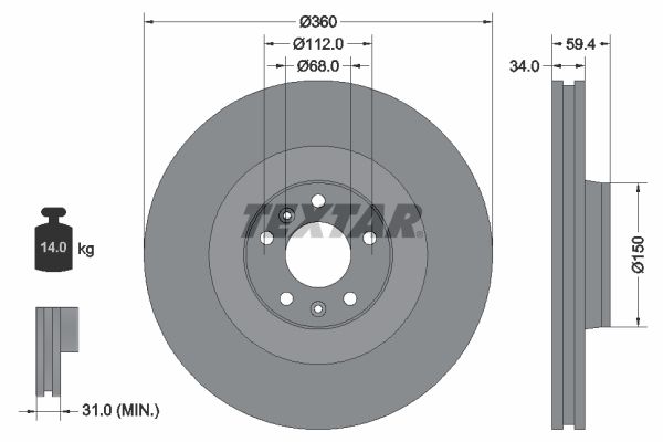 TEXTAR 92122205 Brake Disc
