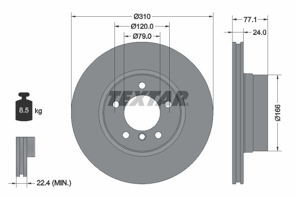 TEXTAR 92122505 Brake Disc