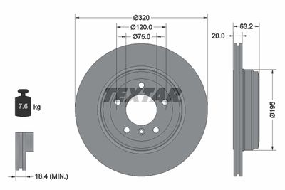 Brake Disc TEXTAR 92122703