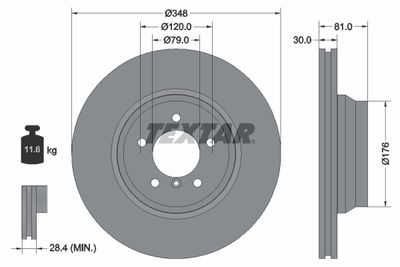 Brake Disc TEXTAR 92122905