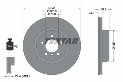 Brake Disc TEXTAR 92123203