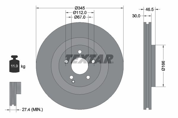 TEXTAR 92123603 Brake Disc