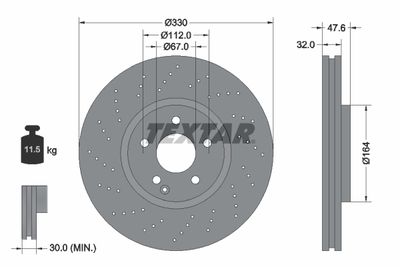 Brake Disc TEXTAR 92124105