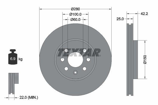 TEXTAR 92124603 Brake Disc